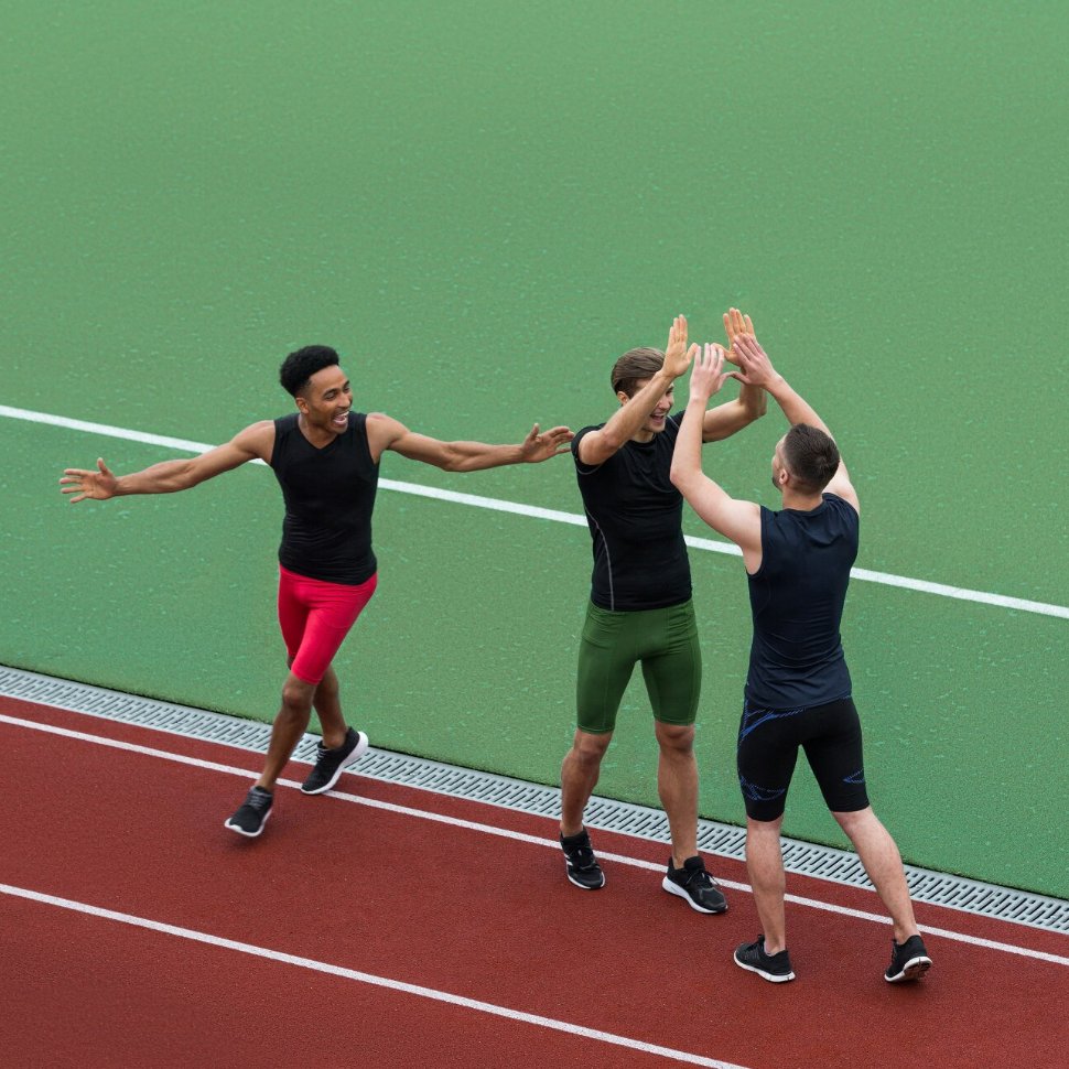 Runners on the track during the Free To Run 9-week running program in Austin